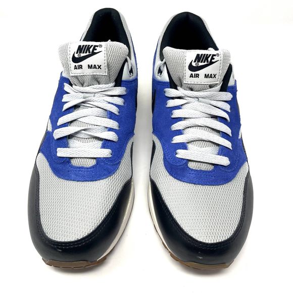 Nike Air Max 1 Essential Grey Mist/Black-Lyon Blue 537383-022 Men Size 11 EUC - Picture 4 of 8